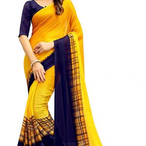 Navya Women's Chiffon Saree With Blouse Piece (Nav322_Multi-Coloured)