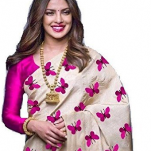 Nena Fashion Women Cotton Silk Saree With Blouse Piece (Purple_Free Size)